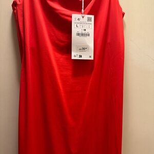Zara Red Sleeveless Dress